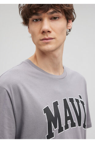 تی شرت خاکستری فاق نرمال آستین استاندارد مردانه ماوی | 611711