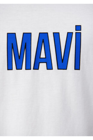 تی شرت سفید فاق نرمال آستین استاندارد مردانه ماوی | 66842