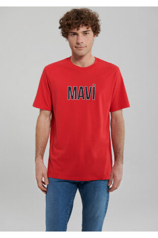 تی شرت قرمز فاق نرمال آستین استاندارد مردانه ماوی | 066842-33099