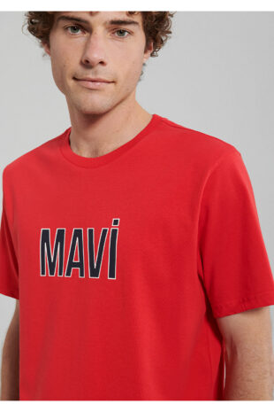تی شرت قرمز فاق نرمال آستین استاندارد مردانه ماوی | 066842-33099