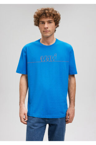 تی شرت آبی فاق نرمال آستین استاندارد مردانه ماوی | 610254