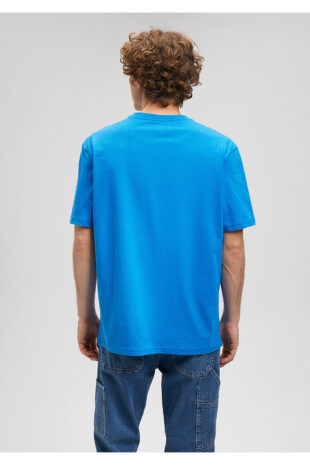تی شرت آبی فاق نرمال آستین استاندارد مردانه ماوی | 610254