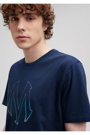 تی شرت لاجورد فاق نرمال آستین استاندارد مردانه ماوی | 610635