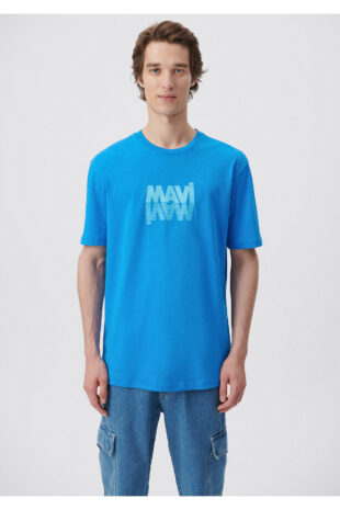تی شرت آبی فاق نرمال آستین استاندارد مردانه ماوی | 611311