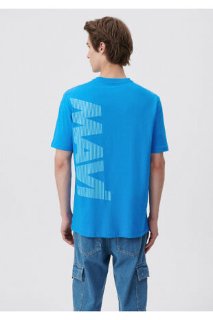 تی شرت آبی فاق نرمال آستین استاندارد مردانه ماوی | 611311