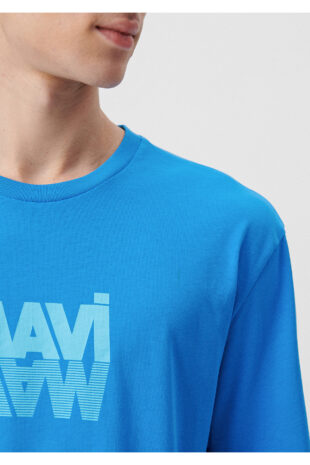 تی شرت آبی فاق نرمال آستین استاندارد مردانه ماوی | 611311