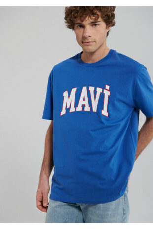 تی شرت آبی فاق نرمال آستین استاندارد مردانه ماوی | 611711