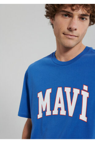 تی شرت آبی فاق نرمال آستین استاندارد مردانه ماوی | 611711