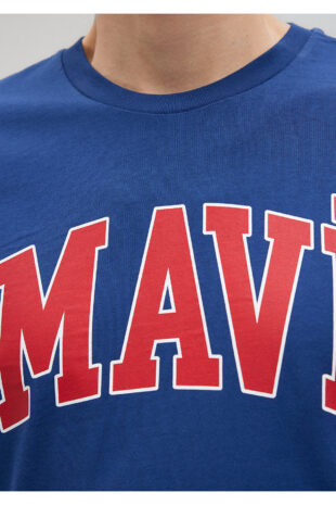 تی شرت لاجورد فاق نرمال آستین استاندارد مردانه ماوی | 611711