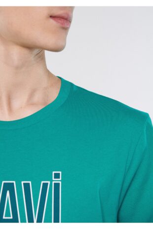 تی شرت آبی فاق نرمال آستین استاندارد مردانه ماوی | 66842