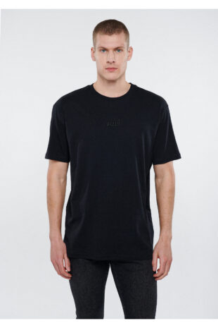 تی شرت سیاه آستین استاندارد مردانه ماوی | 610100