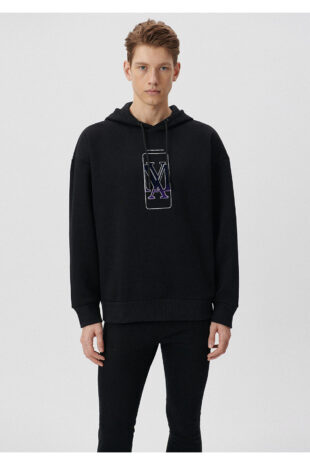 سویشرت سیاه آستین استاندارد مردانه ماوی | 610958