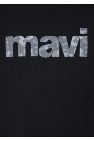 تی شرت سیاه فاق نرمال آستین استاندارد مردانه ماوی | 611039