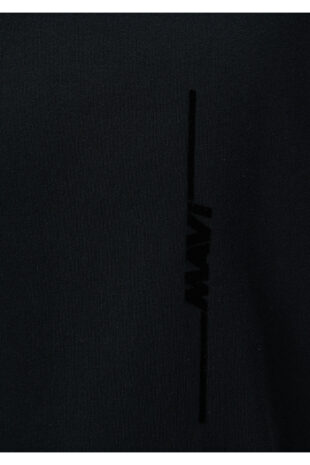 تی شرت سیاه فاق نرمال آستین استاندارد مردانه ماوی | 611313