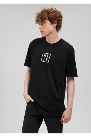 تی شرت سیاه فاق نرمال مردانه ماوی | 612004