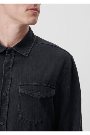 پیراهن سیاه آستین استاندارد مردانه ماوی | 210518