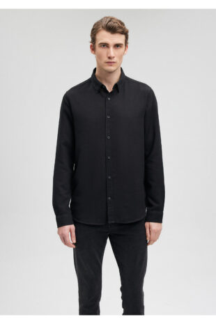 پیراهن سیاه آستین استاندارد مردانه ماوی | 020579-900