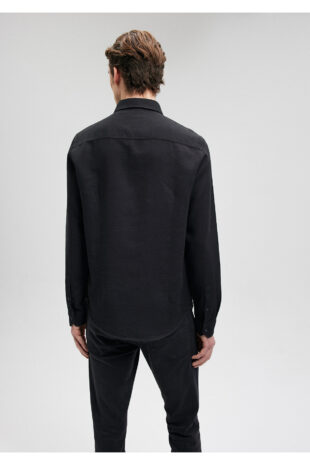 پیراهن سیاه آستین استاندارد مردانه ماوی | 020579-900