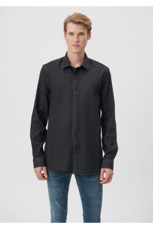 پیراهن خاکستری آستین استاندارد مردانه ماوی | 211291