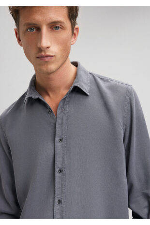 پیراهن سیاه آستین استاندارد مردانه ماوی | 211294