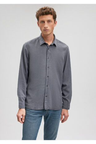 پیراهن سیاه آستین استاندارد مردانه ماوی | 211294