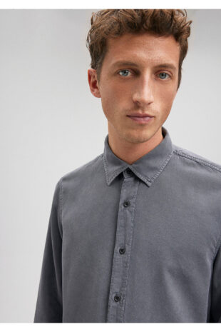 پیراهن سیاه آستین استاندارد مردانه ماوی | 211294