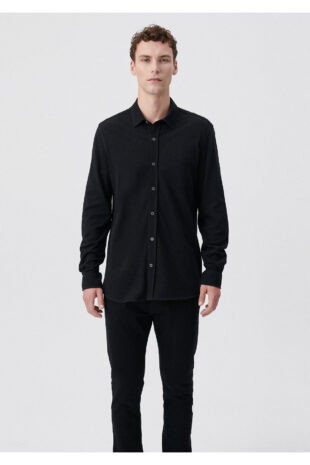 پیراهن سیاه آستین استاندارد مردانه ماوی | 021638-900