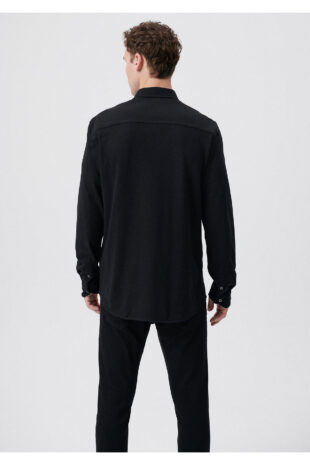 پیراهن سیاه آستین استاندارد مردانه ماوی | 021638-900