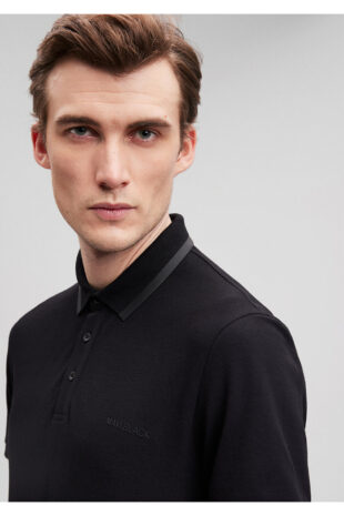 تیشرت یقه پولو سیاه مردانه ماوی | 611829