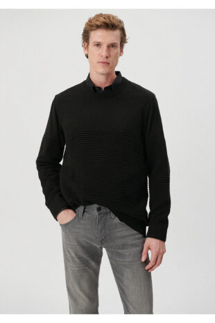 بافت سیاه آستین استاندارد مردانه ماوی | 710141