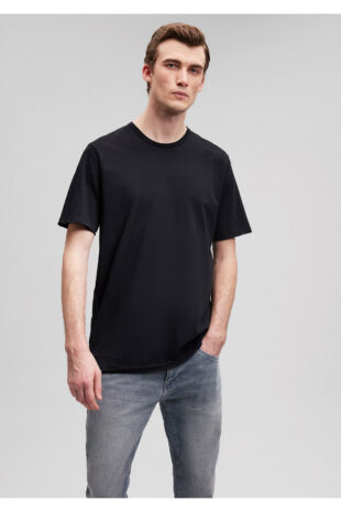 تی شرت سیاه فاق نرمال مردانه ماوی | TYCA3ECGBN170943558573577