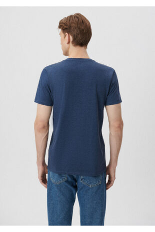 تی شرت آبی فاق نرمال آستین استاندارد مردانه ماوی | 061748-18790