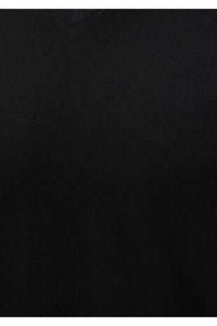 تی شرت سیاه فاق نرمال آستین استاندارد مردانه ماوی | 061748-900