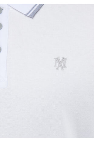 تیشرت یقه پولو سفید آستین استاندارد مردانه ماوی | 064164-27879