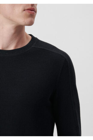 تی شرت سیاه فاق نرمال آستین استاندارد مردانه ماوی | 610106