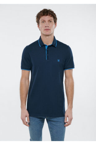 تیشرت یقه پولو سفید آستین استاندارد مردانه ماوی | 062373-28417