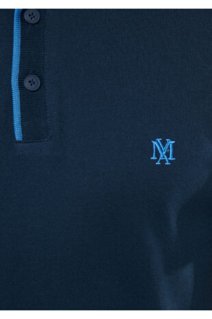 تیشرت یقه پولو سفید آستین استاندارد مردانه ماوی | 062373-28417