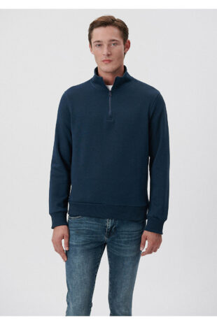 سویشرت لاجورد آستین استاندارد مردانه ماوی | 610908