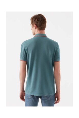 تیشرت یقه پولو آبی آستین استاندارد مردانه ماوی | 065920-30708-STD
