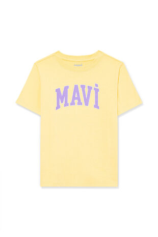 تی شرت زرد فاق نرمال آستین استاندارد دخترانه ماوی | 7610109