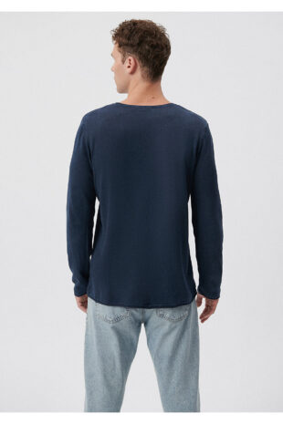 بافت لاجورد آستین استاندارد مردانه ماوی | 070683-29743