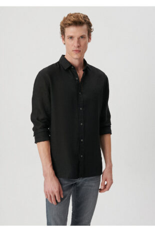 پیراهن آبی آستین استاندارد مردانه ماوی | 021190-900