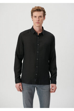 پیراهن آبی آستین استاندارد مردانه ماوی | 021190-900