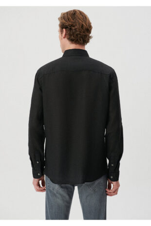 پیراهن آبی آستین استاندارد مردانه ماوی | 021190-900