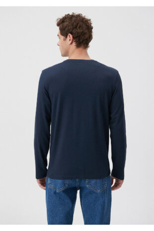 تی شرت لاجورد فاق نرمال آستین استاندارد مردانه ماوی | 062477-27308