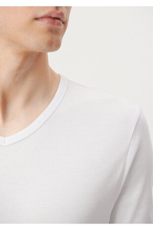 تی شرت سفید فاق نرمال آستین استاندارد مردانه ماوی | 063748-620