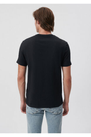 تی شرت سیاه فاق نرمال آستین استاندارد مردانه ماوی | 065574-900