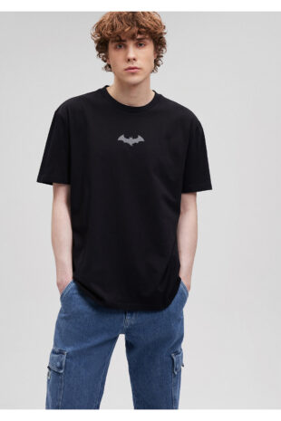 تی شرت سیاه فاق نرمال آستین استاندارد مردانه ماوی | 066878-900