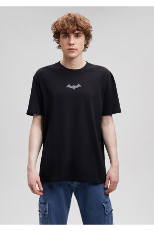 تی شرت سیاه فاق نرمال آستین استاندارد مردانه ماوی | 066878-900