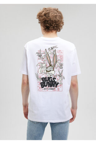 تی شرت سفید فاق نرمال آستین استاندارد مردانه ماوی | 610636